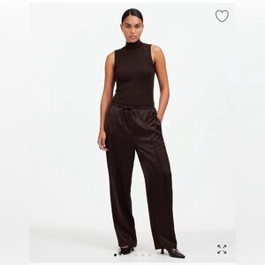 NWT Madewell Pintucked Slim Pull On Satin Pants Small